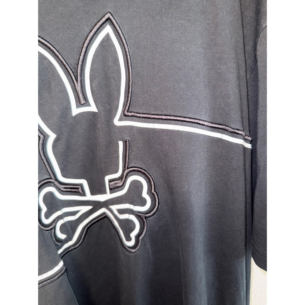 Psycho Bunny Mens Black Pima Cotton Graphic T-Shirt Size 8 XXL Bunny Skull - Picture 4 of 11